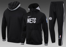 2023 NBA NETS Black Hoodie Jacket Tracksuit #H0075