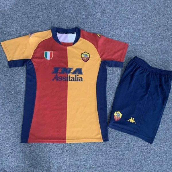 2001-2002 Roma Home Retro Kids Soccer Jersey