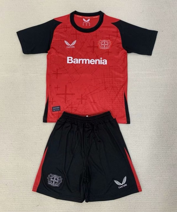 24-25 LeverKusen Home  Kids Soccer Jersey