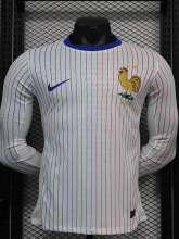 24-25 France Away Long Sleeve Player Version Soccer Jersey