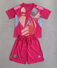 24-25 Scotland Pink GoalKeeper Kids Soccer Jersey