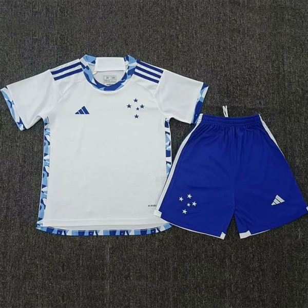 24-25 Cruzeiro Away Kids Soccer Jersey