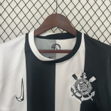 24-25 Corinthians White Black Fans Soccer Jersey