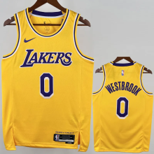 22-23 Lakers WESTBROOK #0 Yellow Top Quality Hot Pressing NBA Jersey