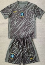 24-25 Brazil GoalKeeper Kids Soccer Jersey