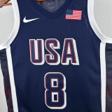 2024 Olympic Game USA LEONARD # 8 Dark Blue Basketball Jersey