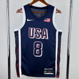 2024 Olympic Game USA LEONARD # 8 Dark Blue Basketball Jersey