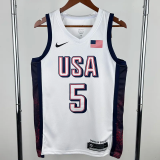 2024 Olympic Game USA EDWARDS # 5 White Basketball Jersey