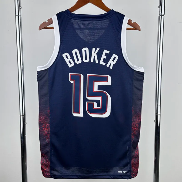 2024 Olympic Game USA BOOKER 15 Dark Blue Basketball Jersey