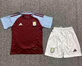 24-25 Aston Villa Home Kids Soccer Jersey