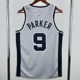 20-21 SA Spurs PARKER #9 Grey Top Quality Hot Pressing NBA Jersey (Trapeze Edition)