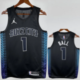 2017-2018 HORNETS BALL #1 Black City Edition Top Quality Hot Pressing NBA Jersey