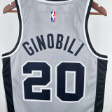 20-21 SA Spurs GINOBILI #20 Grey Top Quality Hot Pressing NBA Jersey (Trapeze Edition)