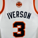 2006-07 Nuggets IVERSON #3 White Retro Top Quality Hot Pressing NBA Jersey