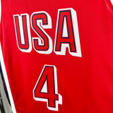 2024 Olympic Game USA CURRY # 4 Red Basketball Jersey