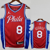 22-23 76ERS GEORGE #8 Red Top Quality Hot Pressing NBA Jersey (Trapeze Edition)