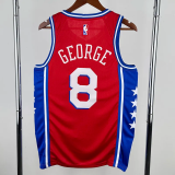 22-23 76ERS GEORGE #8 Red Top Quality Hot Pressing NBA Jersey (Trapeze Edition)