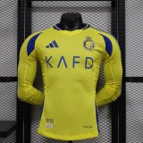 24-25 Al-Nassr FC Home Long sleeves Player Version Soccer Jersey