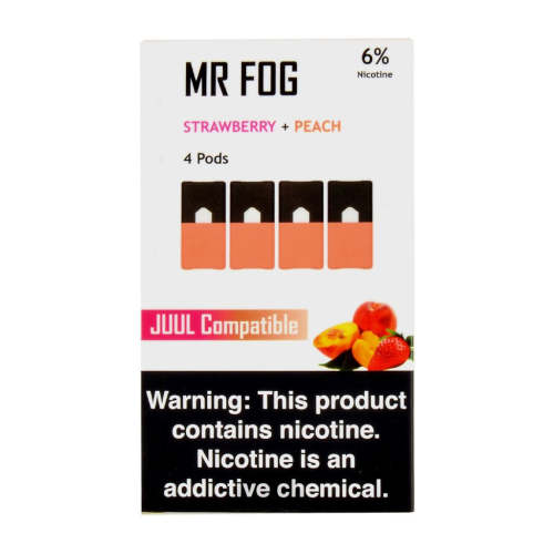 Mr Fog Strawberry + Peach 4 Pods