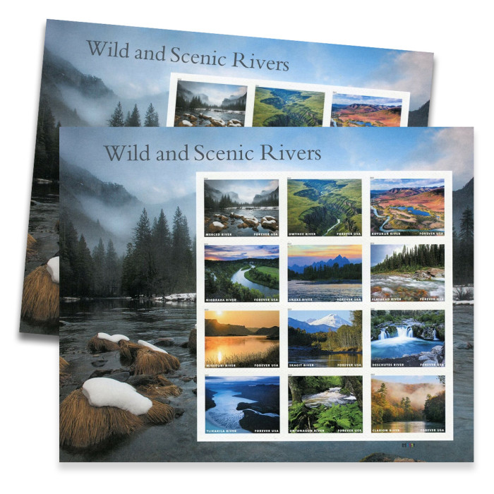 US 27.50 Wild And Scenic Rivers, 60 Pcs