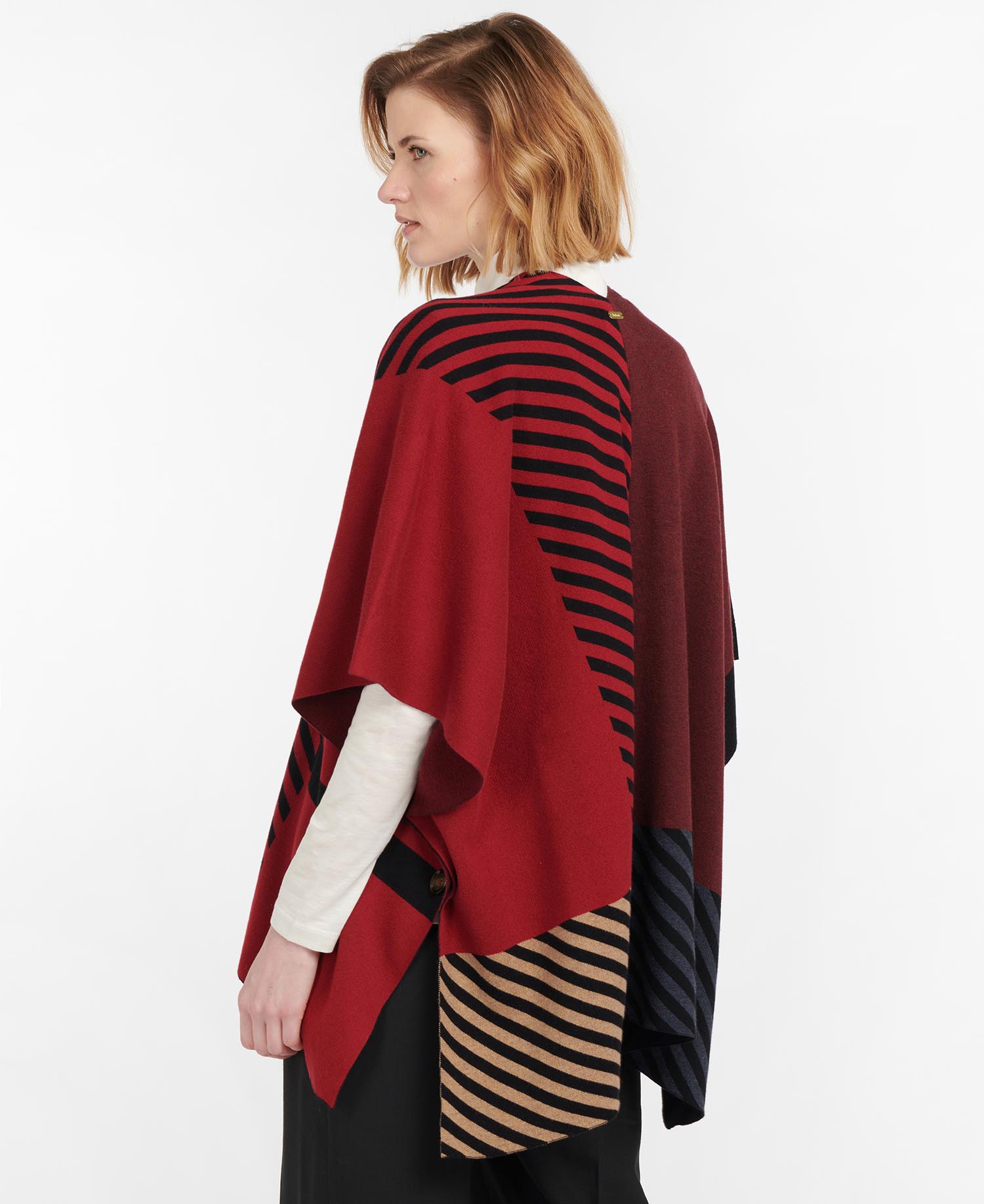 barbour oversized guernsey cape jumper