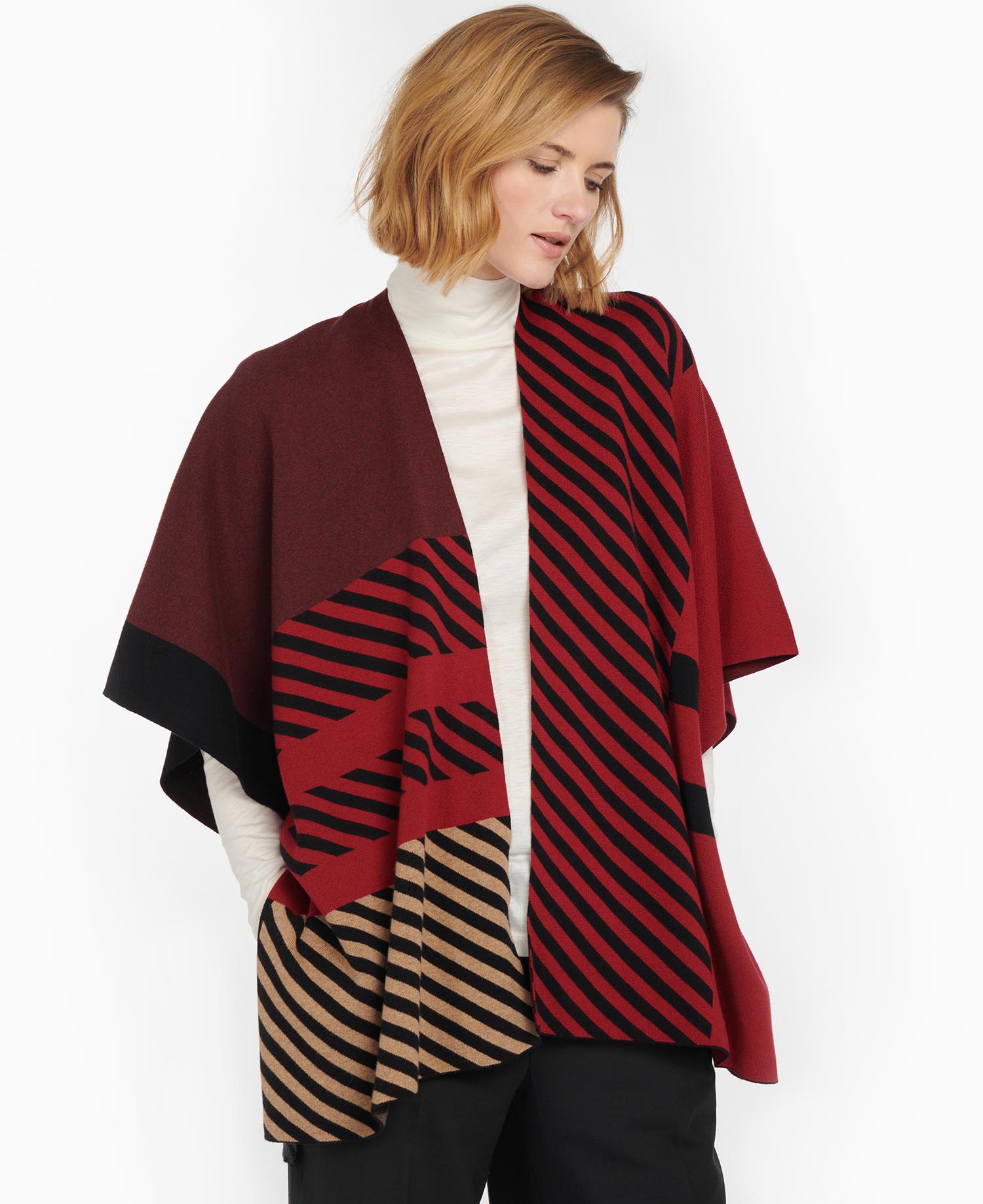 barbour oversized guernsey cape jumper
