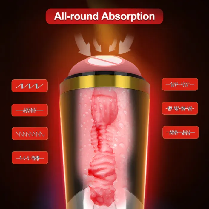 Electric Mastubation Cup 18cm Deep Masturbator Male Pulse Vibrating Soft Silicone Mute Strong Vibnration Erotic Sex toys for Men