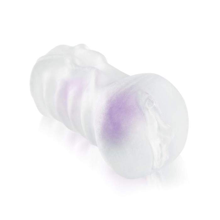 6.5” Clear Male Masturbator with Double Penis Ring