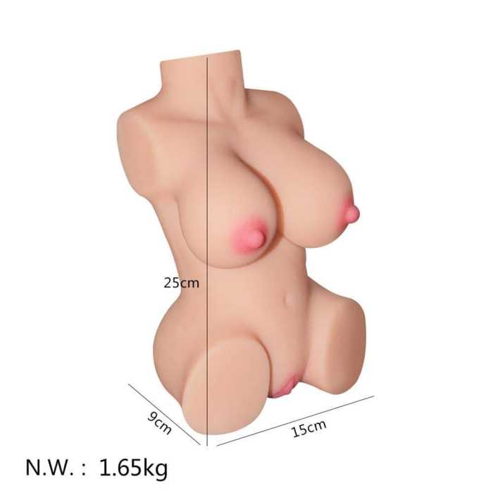 Sex Doll Male Masturbator with Realistic Boobs Vagina and Anal, Goyha 3 in 1 Torso Masturbator Love Doll Pocket Pussy with Built-in Spine Pussy Ass Male Sex Toy for Men Masturbation and Orgasm