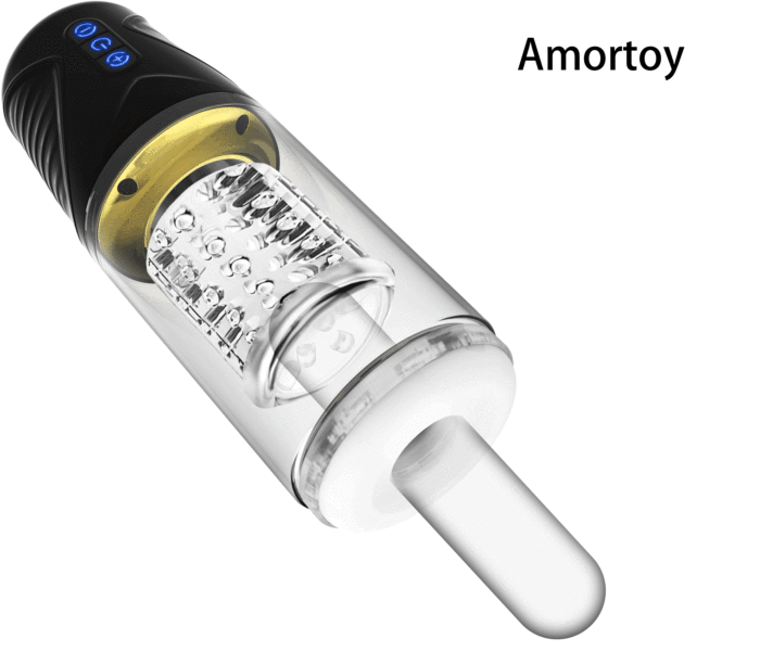 Amortoy Automatic Male Masturbator, 7 Thrusting & Ratation Setting, 50db Super Quite, Detachable Vagina-Like Sleeve
