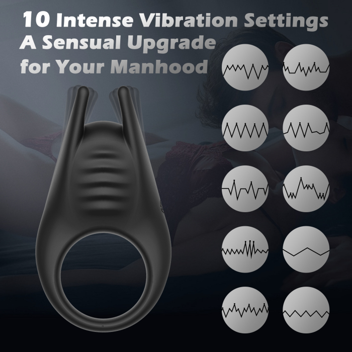 BM Vibrating Cock Ring with 10 Vibration Settings