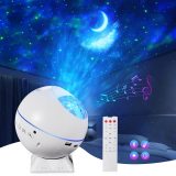 Brastoy Luminaria Luz LED USB Bluetooth Projetor Estrelas e Musica RGB (Branco)