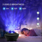 Brastoy Luminaria Luz LED USB Bluetooth Projetor Estrelas e Musica RGB (Preto)