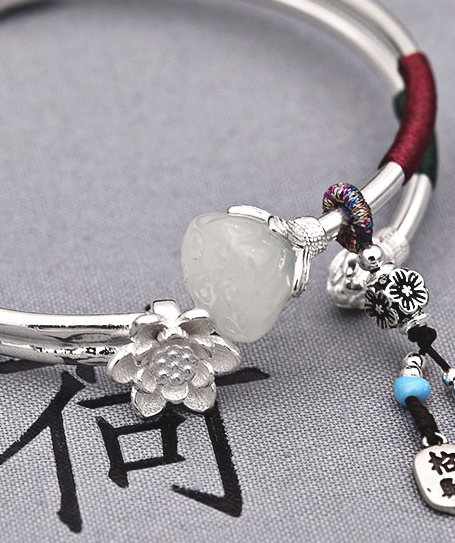 Bracelet female Sterling Silver 925 silver jewelry simple fashion creative solid opening handmade anemone bracelet bracelet