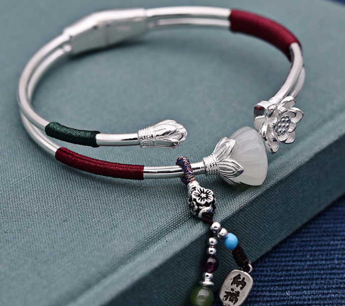 Bracelet female Sterling Silver 925 silver jewelry simple fashion creative solid opening handmade anemone bracelet bracelet