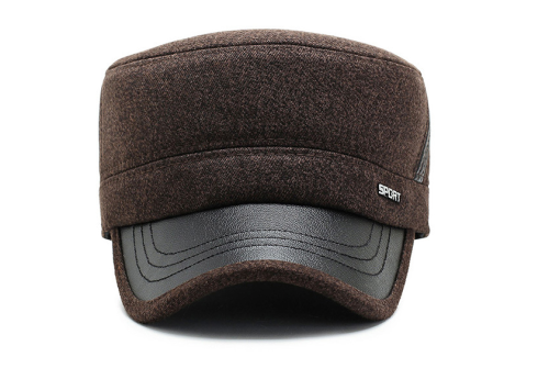 Winter new men's thickened warm baseball cap spring and autumn middle-aged and elderly cold proof ear protection flat top cap