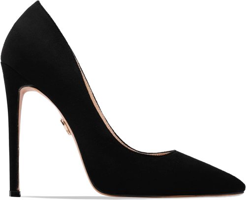 Black suede high heels