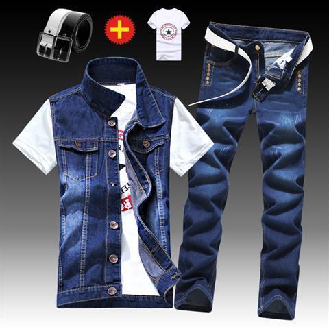 Denim clothes suit