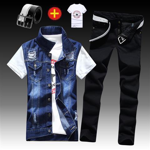 denim suit