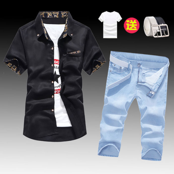denim suit