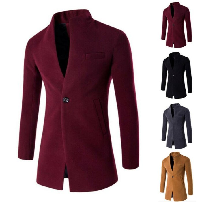 Mens Clothing Plain One Button Pocket Coat Casual Outdoor Overcoat Warm Winter Solid Color Fashion V-neck Tops for Man Hot