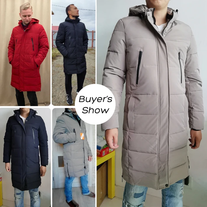 Men 2021 Winter New Plus Long Warm Thick Hood Parkas Jacket Coat Men Autumn Outwear Outfits Classic Windproof Pocket Parka Men