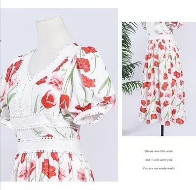 New romantic fashion flower dress