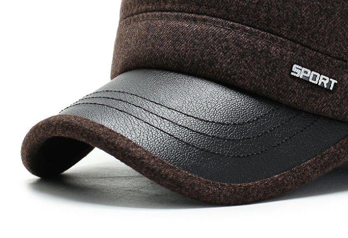 Winter new men's thickened warm baseball cap spring and autumn middle-aged and elderly cold proof ear protection flat top cap