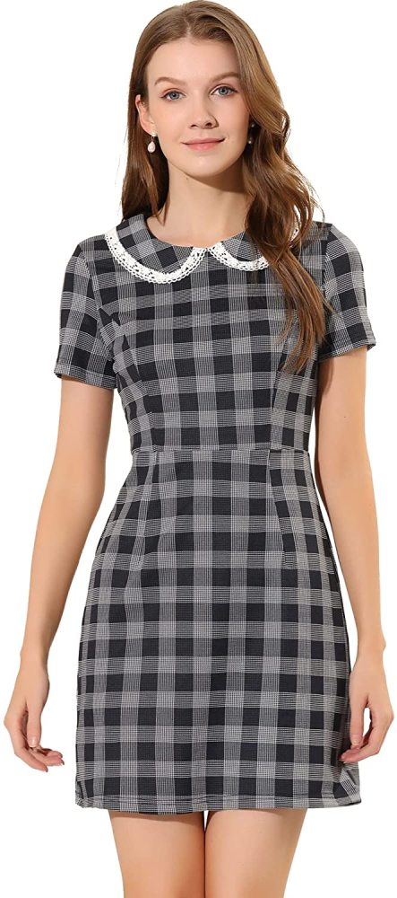 Black and gray plaid skirt