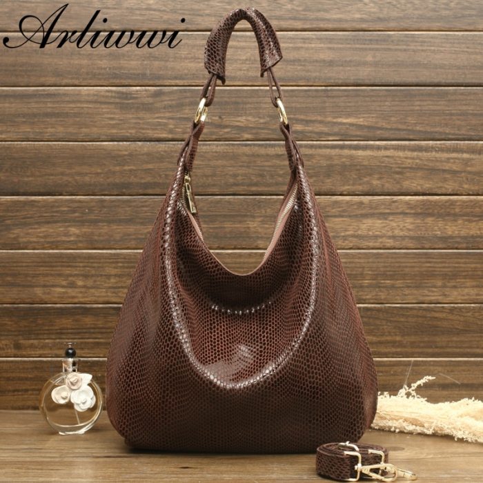 100% Genuine Leather Shiny Serpentine Shoulder Bags Big Casual Soft Real Snake Embossed Skin Big Bag Handbags Women GB02