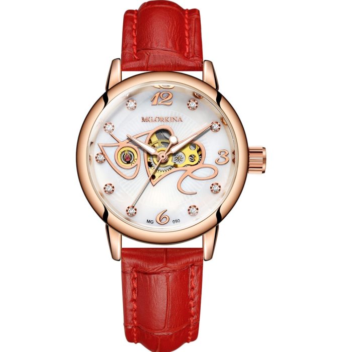 New Fashion Luxury Brand Skeleton Women Mechanical Watch Female Clock Automatic Mechanical Watches For Women Silver Montre Femme