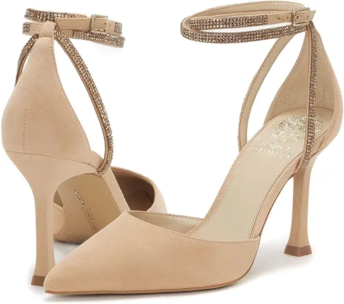 Khaki suede high heels