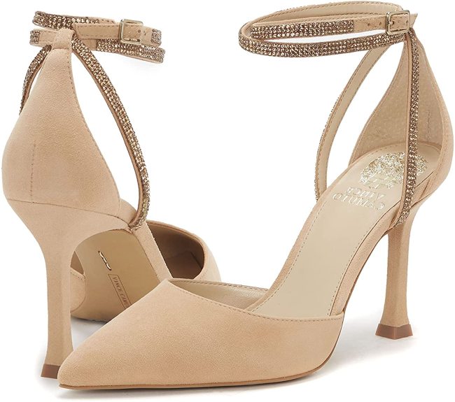 Khaki suede high heels