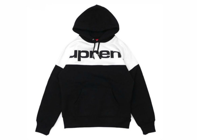 FW17 Supreme Blocked Hooded Sweatshirt  Black